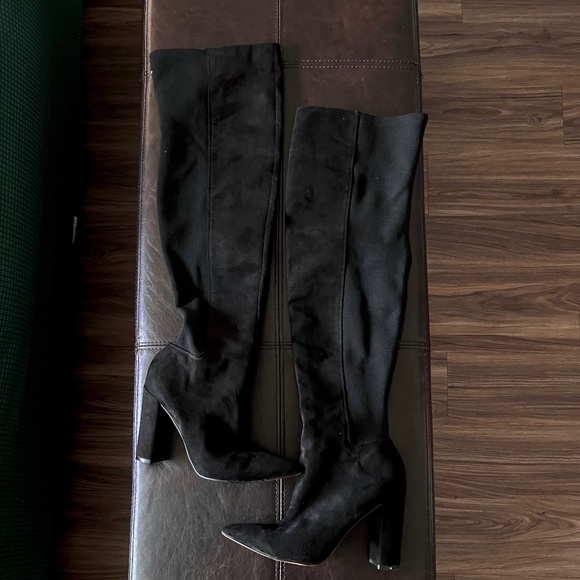 Express/Size 8/ Black over the knee Suade boot. sprayed with Suade protector. - Picture 1 of 7